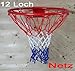 Netz für Basketballkorb, Basketball Korb NETZ Ersatznetz Ballnetz 5mm, 12 Loch, 3 Farbig extra dick (LHS)