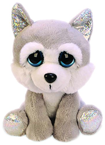 Suki Gifts Lil Peepers Fun Aspen Husky Dog Plush Toy with Silver Sparkle Accents (Small, Grey/White)