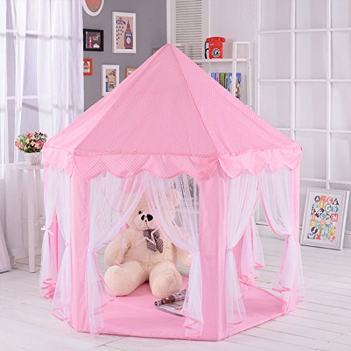 Indoor and Outdoor Hexagon Fairy Princess Castle Play Tent, Playhouse Tents As Great Gift for Boys and Girls With 50 Small Star Lights, Pink reviews Indoor and Outdoor Hexagon Fairy Princess Castle Play Tent, Playhouse Tents As Great Gift for Boys and Girls With 50 Small Star Lights, Pink