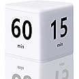 Cube Timer, Time Management and Countdown Settings with Gravity Sensor Flip Timer for Studying, Cooking, Reading, Exercise (15-20-30-60 Minutes) White