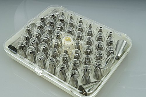 52 tlg Spritztüllen Edelstahl Garniertülle Tüllen Blumennagel Set Torte Deko - 6