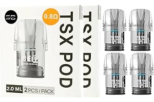 SURVIVAL BOYZ 4 x TSX Pod (0.8) for Aspire Cyber S and X - 2 X 2 Packs - No Nicotine (0.8)