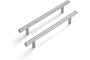 LONTAN 20 Kitchen Cupboard Handles 160mm T-Shaped Kitchen Door Handles for Drawer and Cabinet Stainless Steel Pulls Suitable for Bedroom, Living Room, Bathroom