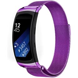 Para Samsung Gear Fit 2 SM-R360, ❤️ Manadlian Banda de acero inoxidable milanés Bucle magnético Para Samsung Gear Fit 2 SM-R360 (Púrpura)