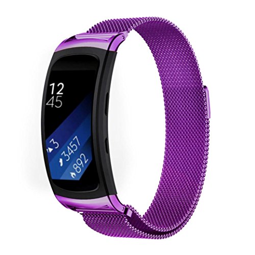 Para Samsung Gear Fit 2 SM-R360, ❤️ Manadlian Banda de acero inoxidable milanés Bucle magnético Para Samsung Gear Fit 2 SM-R360 (Púrpura)