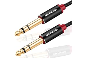 SHULIANCABLE 6.35mm vers 6.35mm Stéréo Câble, TRS Jack Câble pour Guitare, Amplificateur, Piano, Électrique Basse,Table de Mixage Enceinte (10M)