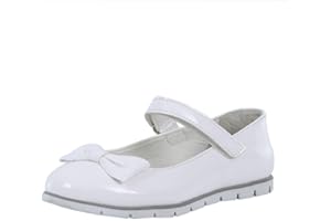 SIRRI Flower Girls Patent Mary Jane Dress Shoes, Flat Footwear for Communion and Special Occasions