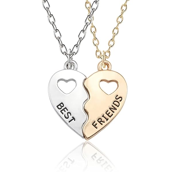 Collana E Portachiavi Per Migliori Amici - Set In Metallo Rosso E Giallo, Regalo Di Amicizia Creativo E Simbolico