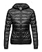 Women's Hooded Packable Ultra Light Weight Down Coat NLM(Black,X-S)