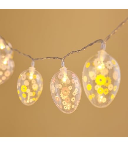 Ghirlada Luminosa Di Pasqua Con 20 LED E Uova Decorative – 4 M Di Catena Per Interni Ed Esterni, Batteria E Impermeabile IP43