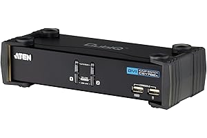 ATEN CS1762A-AT-G KVM 2X Port USB/DVI Switch, schwarz