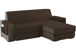 ‎SEVI'S sevi's Sofabezug L Form 200cm Wasserdicht, Sofa überzug Ecksofa Reversibel Kratzfest Fleckenresistent - Sofa Cover für Katzen und Hunden - Braun