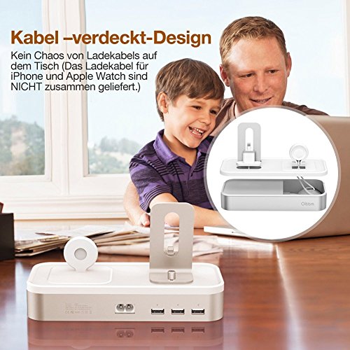 Oittm 5 USB Ladestation f  r iPhone und Apple Watch Series 3 Apple Watch Series 2 Apple Watch Series 1 iPhone 8 iPhone 8 plus iPhone X iPhone 6 Plus i