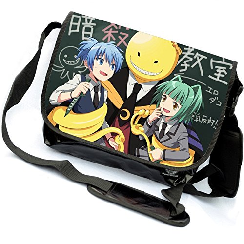 Preisvergleich Produktbild MiracleL Canvas-Umhängetasche, „Anime Cosplay“ schwarz Ansatsu Kyoushitsu 40cmx21cmx12cm