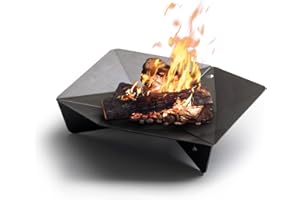 höfats - Triple 65 Firebowl - Caminetto e griglia di Design - per terrazza e Giardino - Acciaio corten con Effetto ruggine