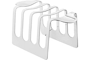 QOTSTEOS - Porta pane tostato, 4 fori per fette in acciaio inox, rettangolare, per toast e toast a griglia di raffreddamento, griglia per pane rettangolare e friggitrice ad aria per la colazione