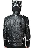 Herren Schwarze Jacke Kostüm Halloween Abendkleid Cosplay Adult Zip Up Kleidung ohne Maske -