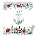 Produktbild Violetpos Duschvorhang Anchor Retro Flower Hochwertige Qualität Badezimmer 180 x 200 cm