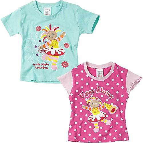In The Night Garden Upsy Daisy Girls Two Pack Short Sleeve T-Shirts - Pink - Age 12/18 Months