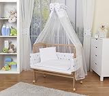 WALDIN Baby Beistellbett komplett mit Ausstattung, natur unbehandelt, 6 Farben wählbar