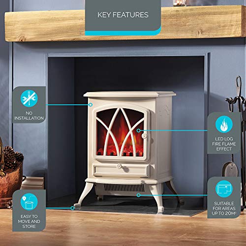 Zennox 2000W Electric Stove Fire Place, Portable Free Standing Heater