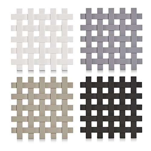 Zeller 27232 Silikon Topf-Untersetzer Set 4-teilig, 17 x 17 cm, hitzebeständig und rutschfest, Pfannen-Untersetzer quadratisch; 4er Set - je 1 Stück pro Farbe