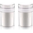USRommaner 2 Pack 3.34 oz Airless Pump Jar,Empty Acrylic Vacuum Jar with Press Pump,Portable Travel Face Cream Lotion Container Pot for Makeup,Essence,Moisturizer,Eye Cream,Gel-Big,White