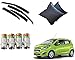 Auto Pearl Premium Quality Car Accessories Combo of Car Rain Wind Door Visor Side Window Deflector. & Car Tyre Air Alert Valve Cap Set of 4 Pcs. & Car Vastra Cushion Pillow Black Color Set of 2 Pcs For Car & Home. For Chevrolet Beat Type-2 RS.2044.00
