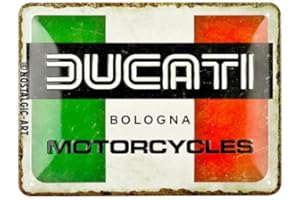 Nostalgic-Art Retro Blechschild, 15 x 20 cm, Ducati – Italy Giugiaro Logo – Geschenk-Idee für Biker, Original Lizenzprodukt (OLP), aus Metall, Vintage Design, Blechschilder Sprüche