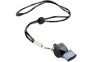 Fox 40 Clásico CMG - Silbato Oficial con cordón para Romper (Negro)