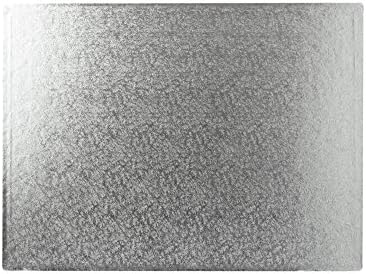 14" x 10" Oblong Silver Cake Drum 12mm Thick (Pack of 1)