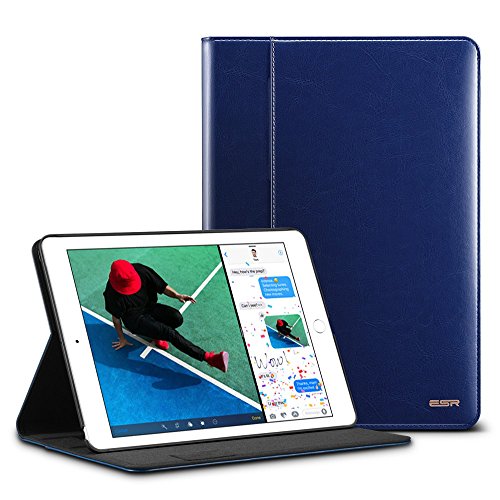 Neues iPad 9.7 2017 Hülle, ESR® Intelligent Bildserie Cover Unternehmen Stil Case PU Ledertasche mit Auto aufwachen / Schlaf Funktion Schutzhülle für Neue iPad 9.7 Zoll 2017 (Blau)