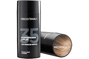 Redenhair - Microfibras Capilares de Queratina con Efecto Redensificador - Color Castaño- Tratamiento Capilar para Hombre y para Mujer - Aportan Densidad y Volumen al Cabello - 23 g