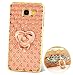 Produktbild ISENPENK für Samsung Galaxy A3(2016)/A3(2016) Duos/A310F Hülle,Ultra Slim TPU Silikon Transparent Durchsichtig,Bling Glänzend Glitzer Strass Crystal Kristall Diamant Schutzhülle Muster Diamant-Gitter Handy Hülle Back Cover Phone Protective Case Tasche[Gold Linie,Rosa Herz]