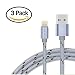 Produktbild Lightning Kabel - GOSCIEN 3Pack 1M Nylon iPhone Ladekabel Lightning USB Datenkabel für Apple iPhone X, 8/8 Plus, 7/7 Plus, 6s/6s Plus, 6/6 Plus, 5/5s/5c, iPad 4/iPad Mini/iPad Air (Space Gray)