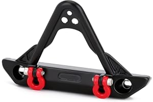 INJORA RC Parachoques Delantero 1/24 Parachoques de Metal con Luces para RC Crawler Car Axial SCX24 Parte AXI00002T2 Wrangler JLU CRC Upgrade Parts （A）