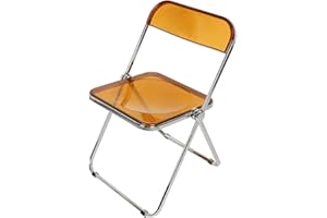 THINFAR Transparenter Klappstuhl für Bankett, Konferenz, Party, starker Rahmen, Metall, Acryl (gelb)