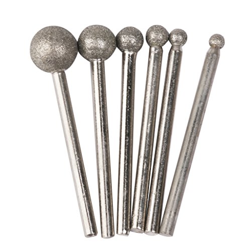 Gazechimp 6pcs/set 45mm Diamant Beschichteten Runde Kugel-Form Schleifgerät, Schleifkopf – Schleifmaschinenansatz - 2