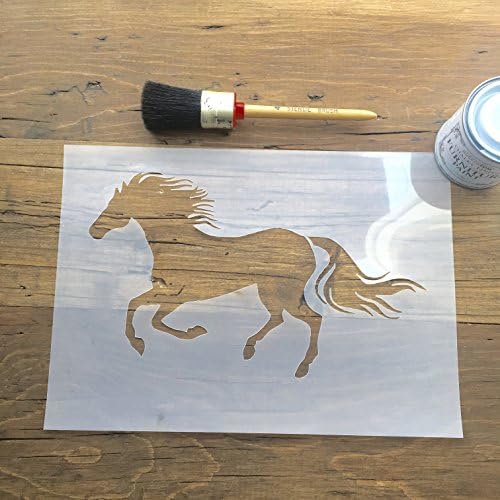 Galloping Cantering Horse Pony Stalion re-usable Stencil Template A4, image size 151mm x 253mm