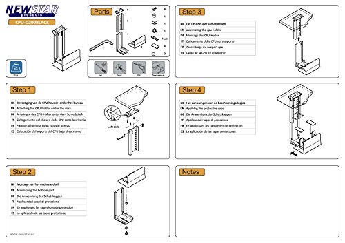 Newstar CPU-D200BLACK PC-Tischhalterung - 2