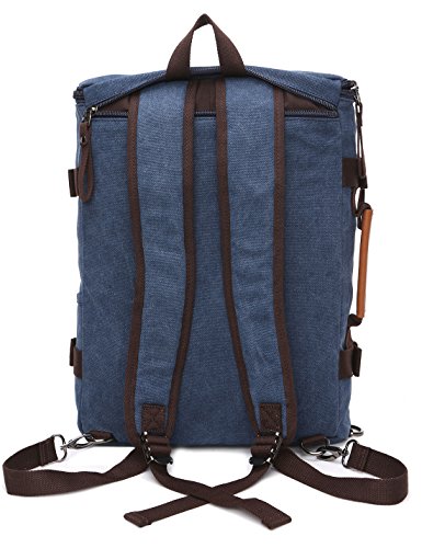 Leaper Canvas Rucksack Handtasche Reiserucksack für Outdoor Außflug Sport (Schwarz) Blau