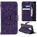 Produktbild Huawei Mate 10 Pro Lederhülle KingSang Sonnenblume Design Schutzhülle für Huawei Mate 10 Pro Handyhüllen Leder Hülle Handtasche Brieftasche Handbag Wallet Case Folio Cover mit 2 Kartenfach - Lila