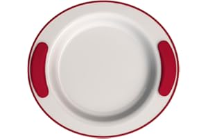 Ornamin Assiette Isotherme Antidérapante Ø 25 cm Rouge (Modèle 201) / assiette chauffante, aide aux repas, vaisselle isotherme
