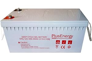 PLUSENERGY WCCSOLAR Batteria GEL 12 V Capacità 150AH-200AH-250 AH - Cicli profondi Uso sistema solare (250 AH GEL)