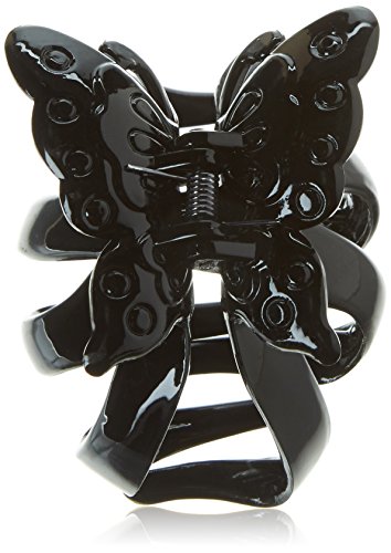 Amber Jewellery Butterfly Hair Claw Clip Clamp Hair Accessory - 7.5cm Black 26005