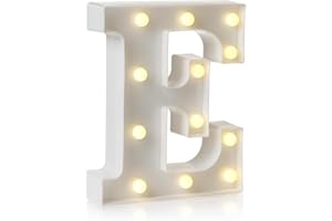 anso LED Alphabet Letter & Number Light Sign Decorations Lamp for Home Birthday Party Event Night Lights 22cm (E)