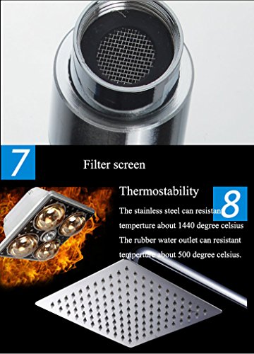 Regendusche Kopfbrause, toogou superdünn Edelstahl und High Polish Chrome, luxuriöser und langlebiger Regen Duschkopf, Regen Stil & Wasserfall Effekt ? Genießen Sie eine belebende Dusche – 10 inch square shower head - 6