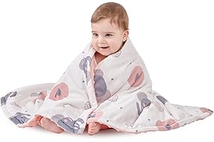 FUNUPUP Couverture Bébé pour GarçOn Fille,100% Coton Double Face Couverture Enfant pour GarçOn Fille 110x140cm
