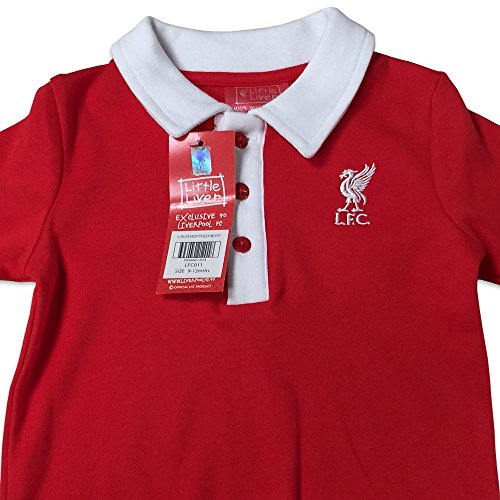 Official Liverpool FC Kids 9-12 months Long Sleeve Polo Shirt with Liverbird.