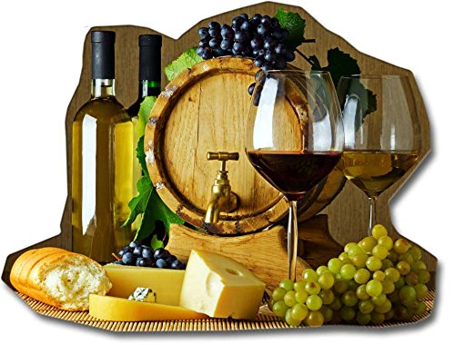 Magnettafel Wein Landhaus – Stilvolle Design Metall Magnetpinnwand 60×40 cm – Memoboard Pinnwand mit Motiv: Küche Essen & Trinken Landwein – inkl. 8 Magnete Weinfass und Weinflaschen für Magnetwand – Original GUMA Magneticum® - 9
